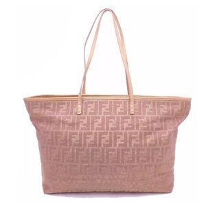 Fendi Zucco Shimmer Nylon Gold/Pink Rare Tote